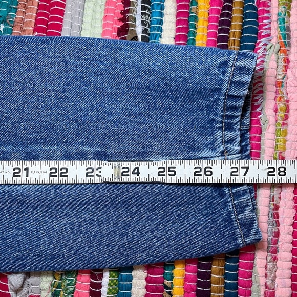 Vintage 80s Fragile Fold Over High Waist Mom Jeans | Tapered Denim Sz 11 - Picture 6 of 12